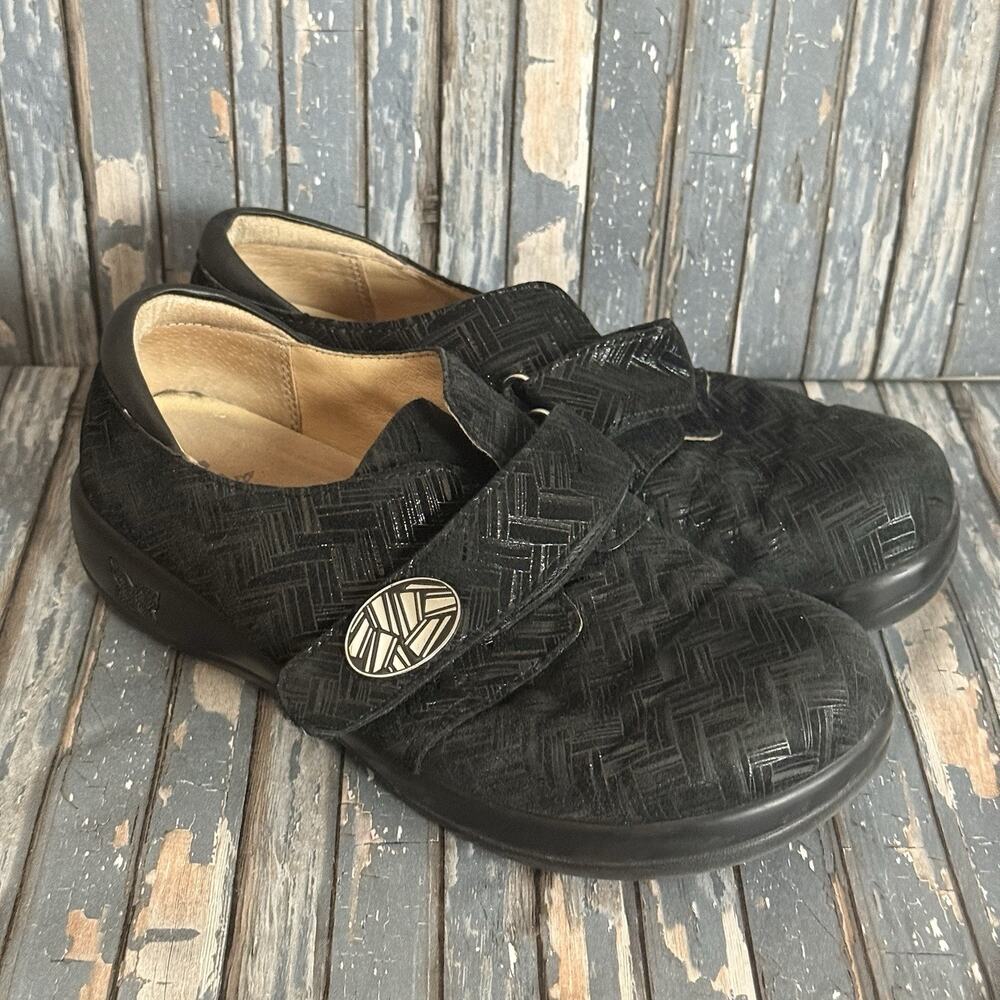 Alegria Joleen Jol-588 Womens 38 8 Clog Black Leather Interlock Slip On Shoes